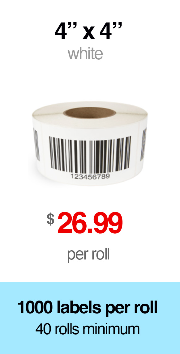 4 x 4 White LPN Sequential barcode labels