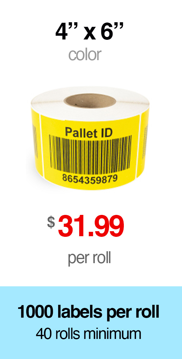 4 x 6 Color LPN Sequential barcode labels