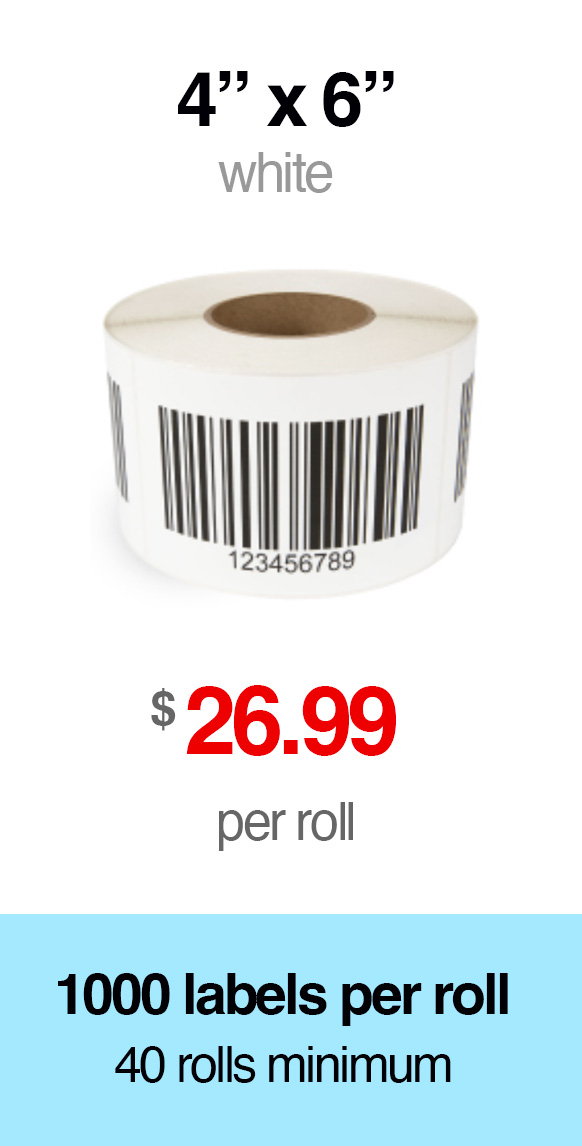 4 x 6 White LPN Label Sequential barcode labels