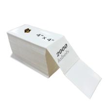 4" x 4" Thermal Transfer Fanfold White Label