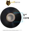 48 Rolls 1" x 600' (25mm x 183m) Regular Foil Thermal Transfer Ribbon Black 1" Core Coated Side In (CSI) for API, Norwood, Kurz Printers
