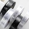 Double side woven edge satin wash care label white